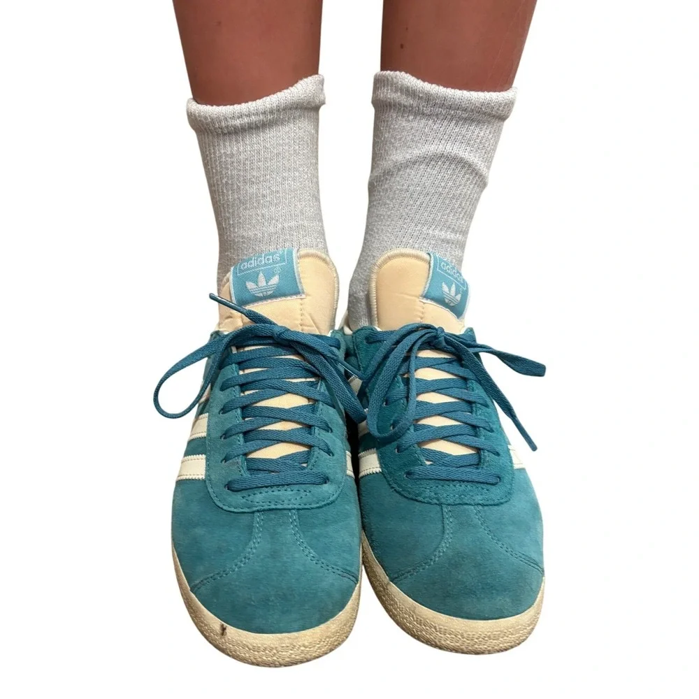 Adidas Gazelle HQ1061 Turquoise Blue Suede Sneakers Men's‎ Size 7